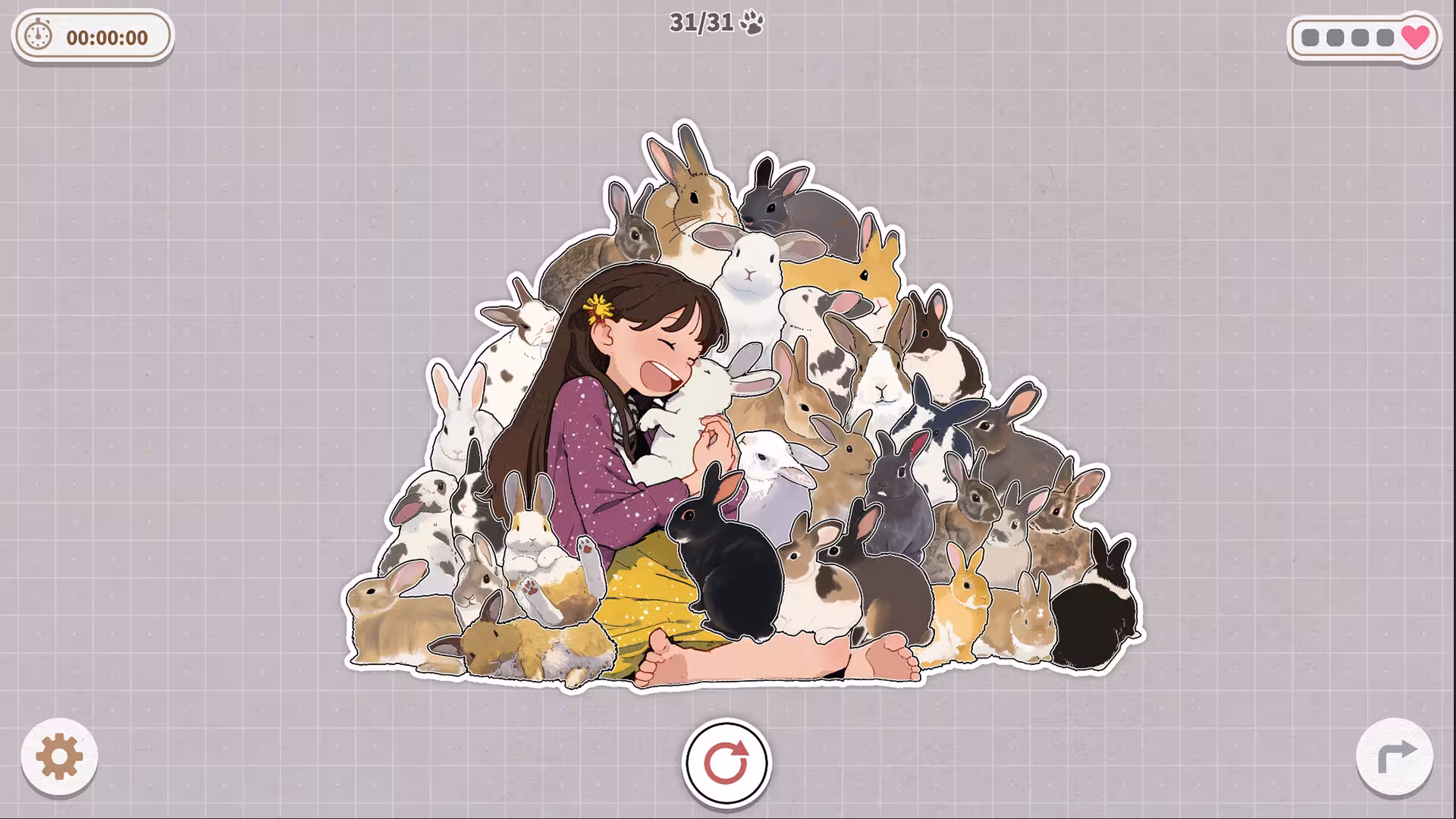 挤在一起的兔兔/Bunnies Huddled Together-2