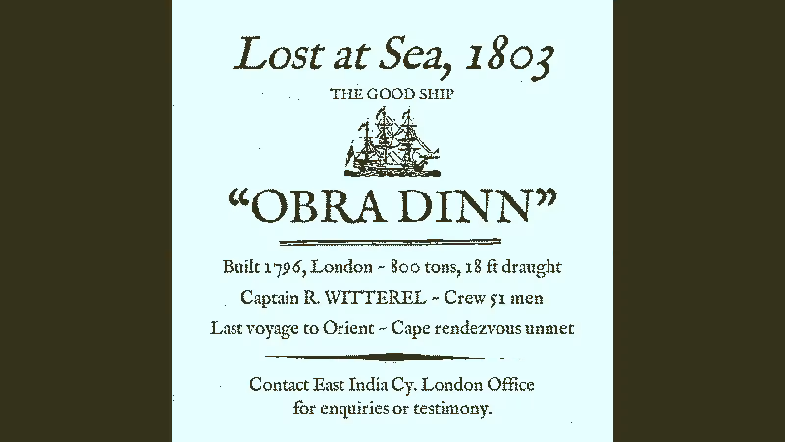 奥伯拉丁的回归/Return of the Obra Dinn-1