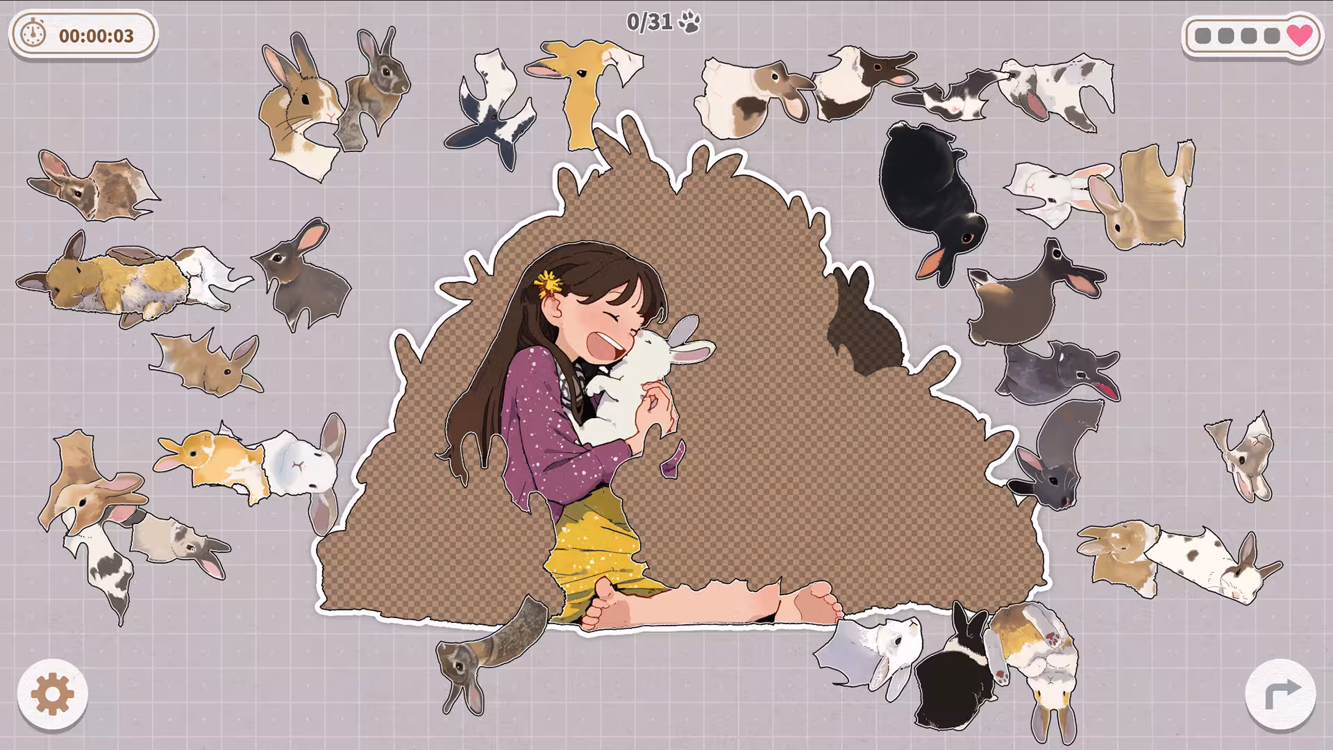 挤在一起的兔兔/Bunnies Huddled Together-1