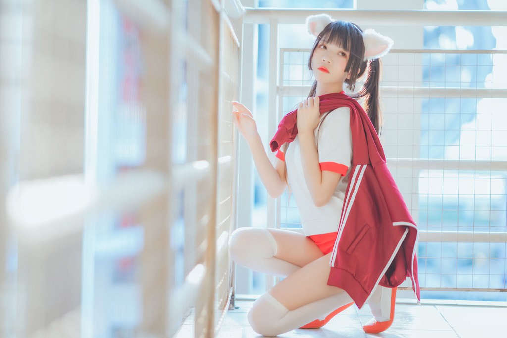 桜桃喵《红色体操服》 [Cosplay美女] 写真集[44P]（3/44）