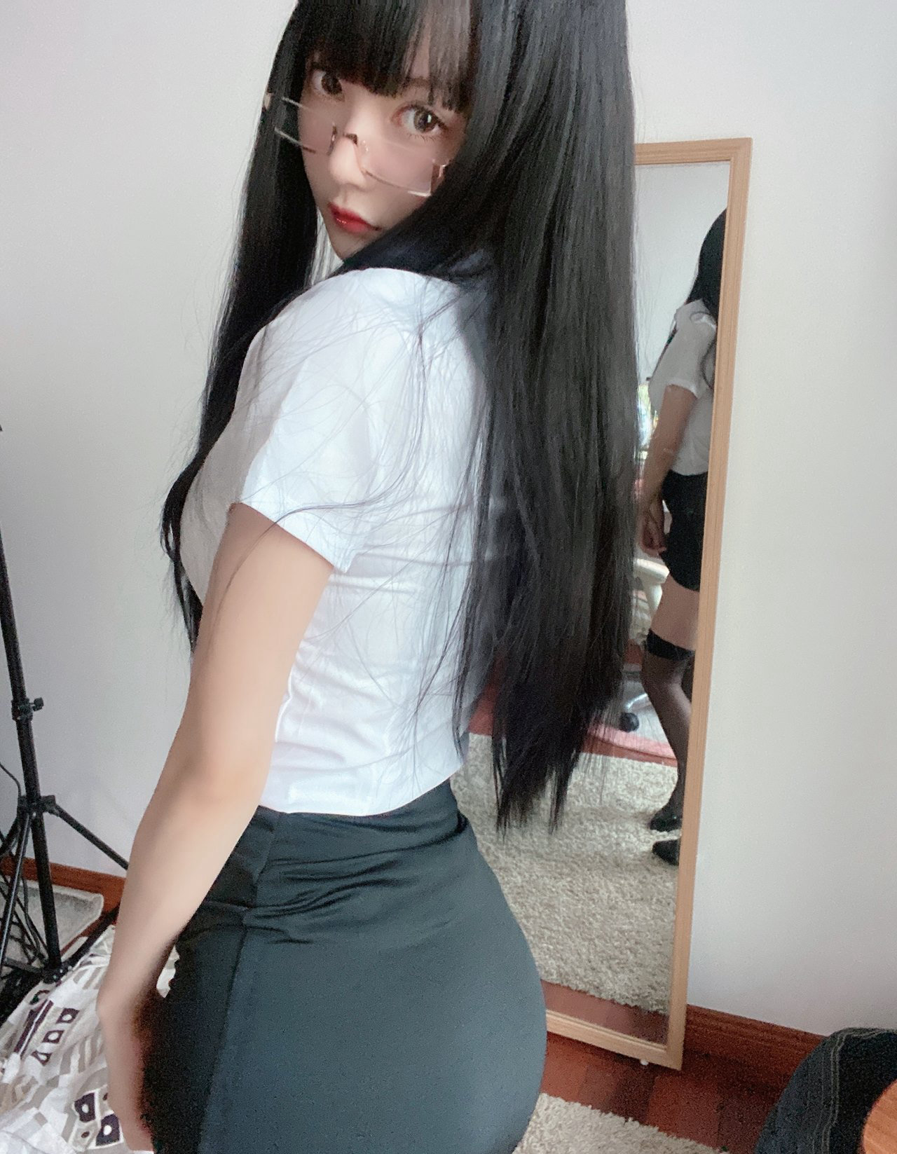 51酱美女老师cosplay大尺度超污动漫美女白丝美腿（4/11）