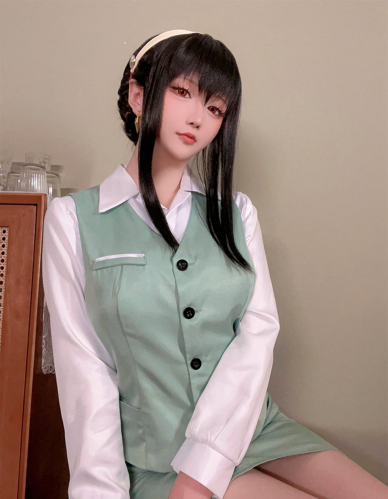 星之迟迟性感制服cosplay性感美臀丁字裤动漫美女写真（3/15）